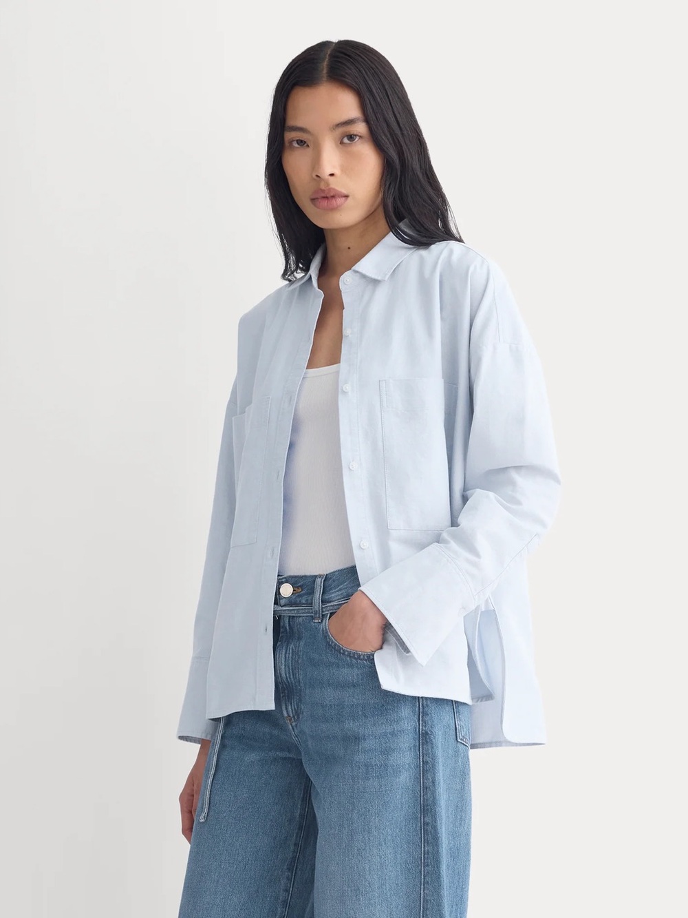 Everlane The Boxy Button Down Oxford Shirt in Light Blue